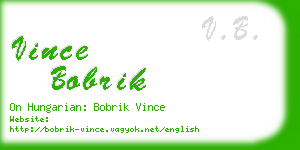 vince bobrik business card